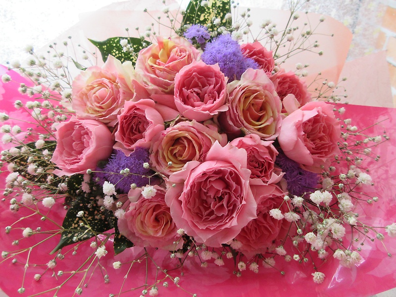 ～♪♪ 魅力的なピンクのローズ花束 ♪♪～｜お花屋さん「浅水フラワーガーデン」の母の日のお花