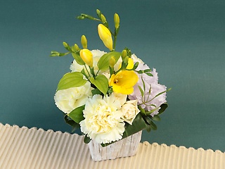 銀座花門今月の花「フリージアのアレンジメント」