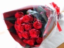 ローズブーケ　赤バラ15本の花束