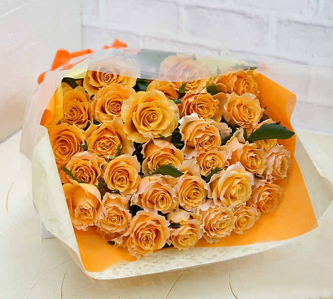 オレンジバラ３０本の花束｜お花屋さん「フローラント」のお花