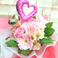 バルーン付き♪かわいいピンクの花束