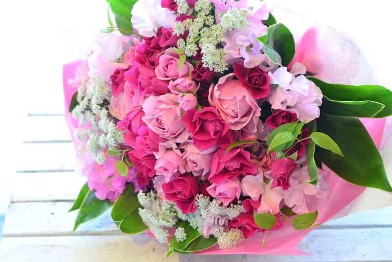 ☆ピンクのバラのブーケ☆｜お花屋さん「ＳＡＫＵＲＡ」のお花