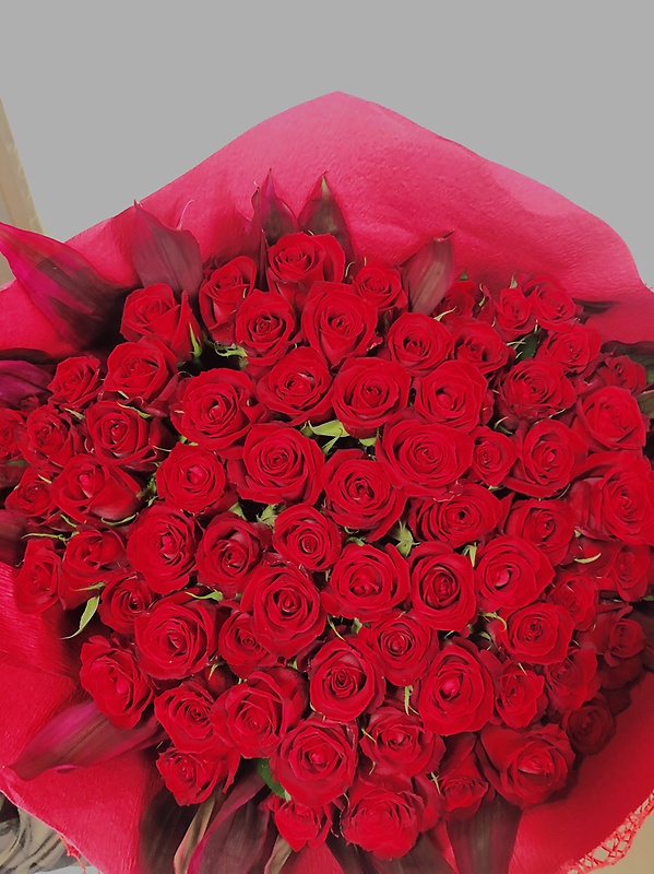 60本の深紅のバラの花束 ガーデンガーデン西宮店 イーフローラ フラワーギフトや花の宅配 送料無料も多数