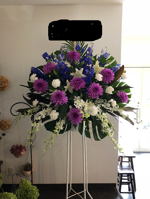 ◆ブルー系◆　スタンド１段｜お花屋さん「ヴェロニカ」のお花