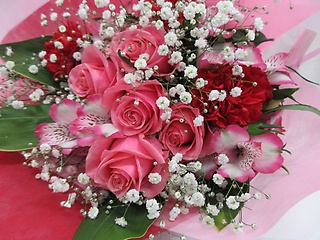 ピンク・レッド系花束*B55
